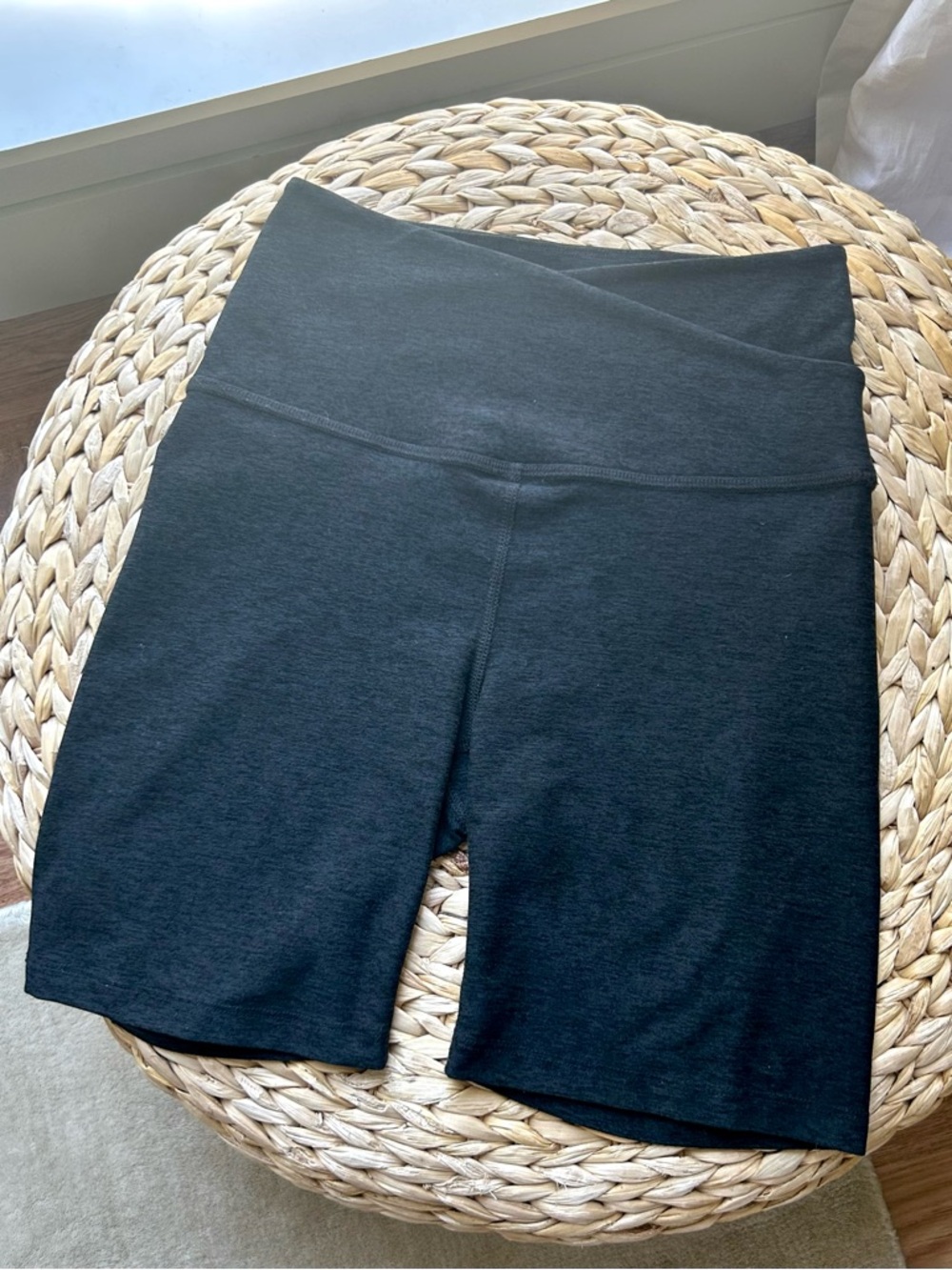 Beyond Yoga Black High-Waist Bike Shorts woman black grey Gym